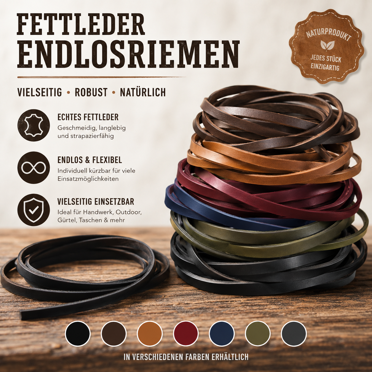 Fettleder Endlosriemen