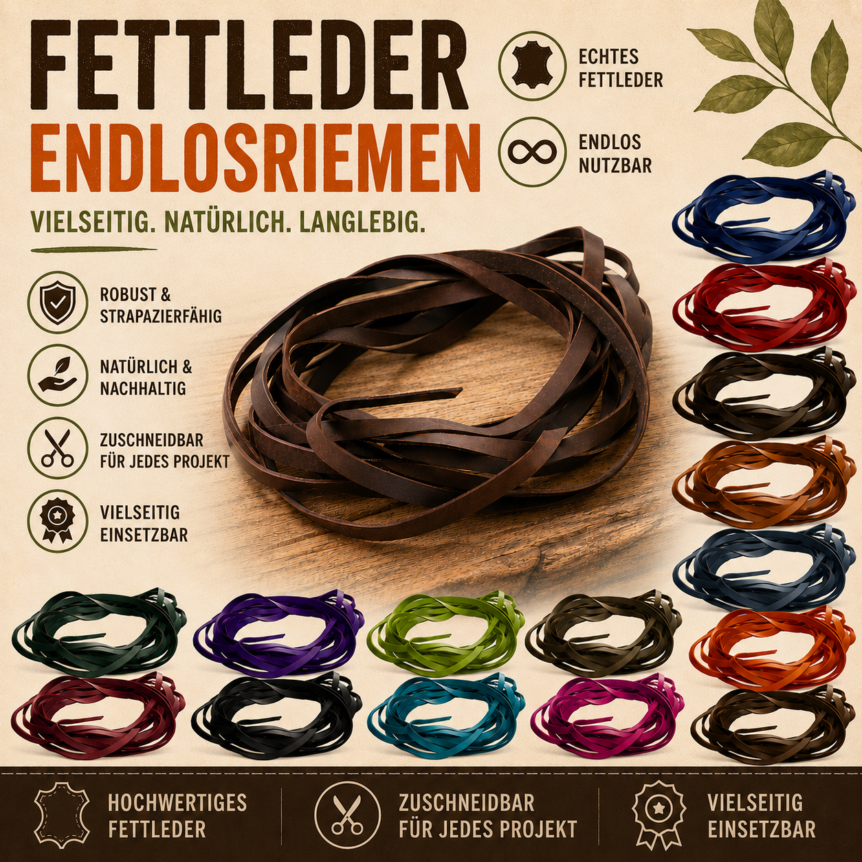 Fettleder Endlosriemen