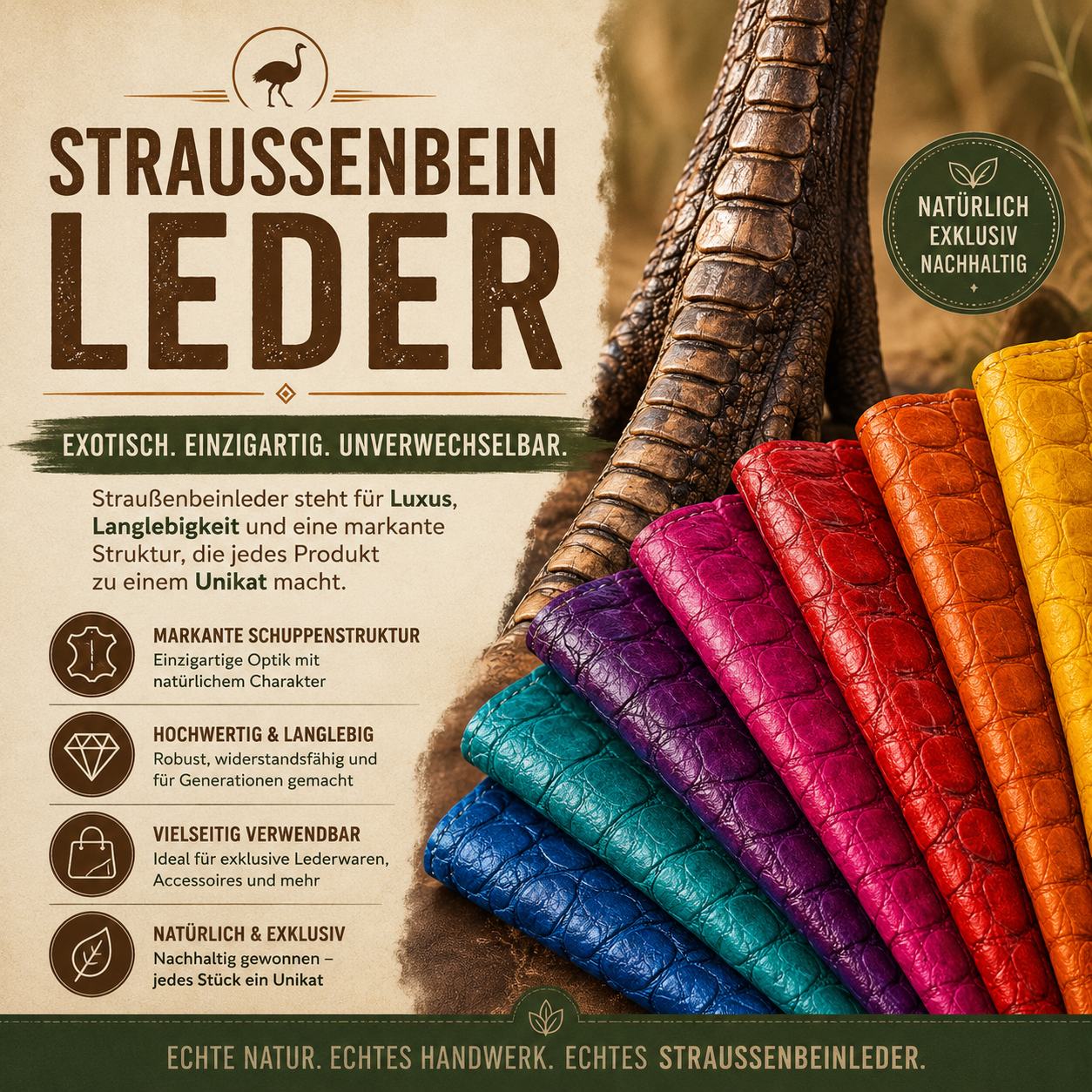 Straußenbeinleder