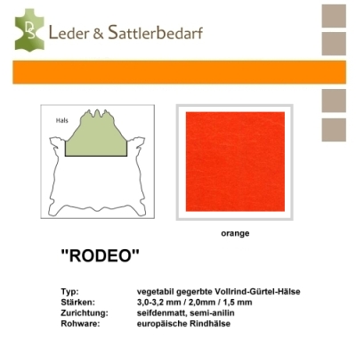 Vollrind-Gürtel-Hals Rodeo - orange