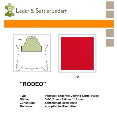 Vollrind-Gürtel-Hals Rodeo - rot