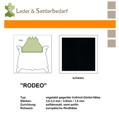 Vollrind-Gürtel-Hals Rodeo - schwarz