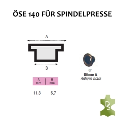Öse 140 für Spindelpresse - Ø 6,7mm - altmessing - 100 Stück