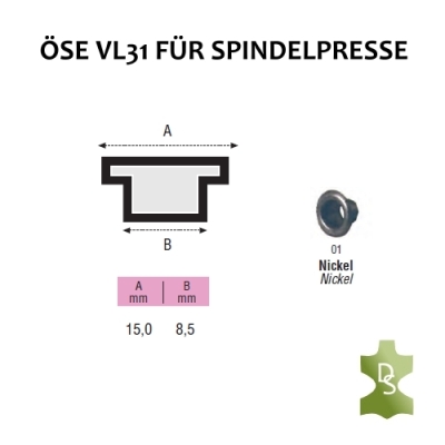 Öse VL31 für Spindelpresse - Ø 8,0mm - silber - 100 Stück