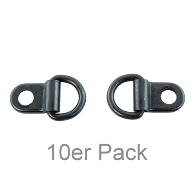 Schuhhaken mit beweglichem Ring - bronziert - 10er Pack