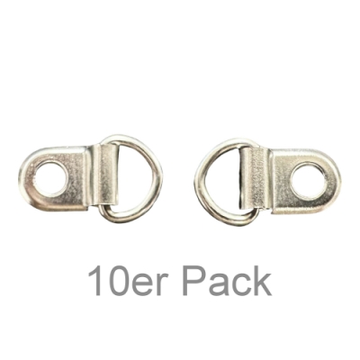 Schuhhaken mit beweglichem Ring - nickel - 10er Pack