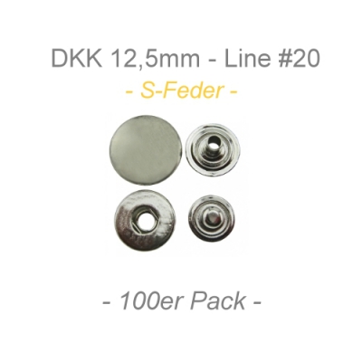 Druckknöpfe 12,5mm - S-Feder - silber - 10er Pack