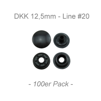 Druckknöpfe 12,5mm - Line #20 - anthrazit - 100er Pack