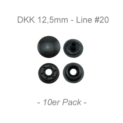 Druckknöpfe 12,5mm - Line #20 - anthazit - 10er Pack