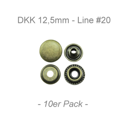 Druckknöpfe 12,5mm - Line #20 - antik messing - 10er Pack