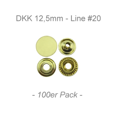 Druckknöpfe 12,5mm - Line #20 - messing - 100er Pack