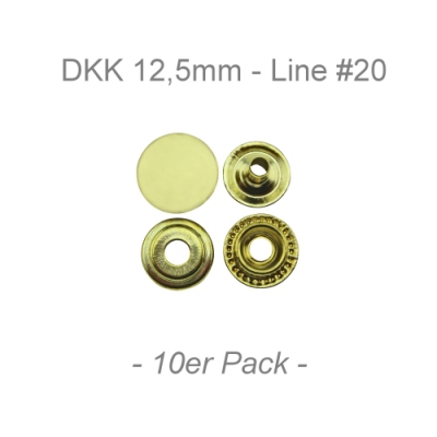 Druckknöpfe 12,5mm - Line #20 - messing - 10er Pack