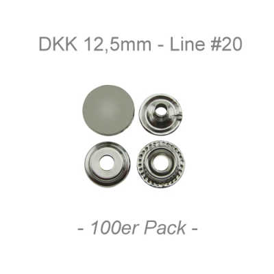 Druckknöpfe 12,5mm - Line #20 - silber - 100er Pack