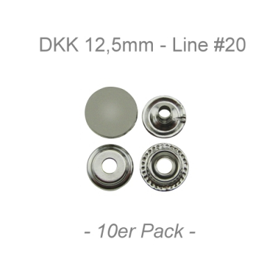 Druckknöpfe 12,5mm - Line #20 - silber - 10er Pack