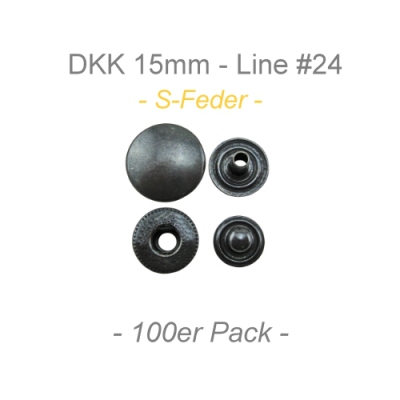 Druckknöpfe 15mm - S-Feder - anthrazit - 100er Pack