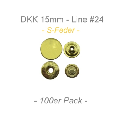 Druckknöpfe 15mm - S-Feder - messing - 100er Pack