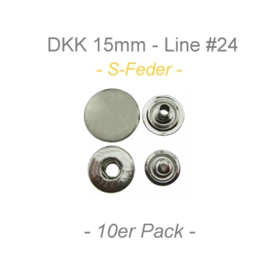 Druckknöpfe 15mm - S-Feder - silber - 10er Pack