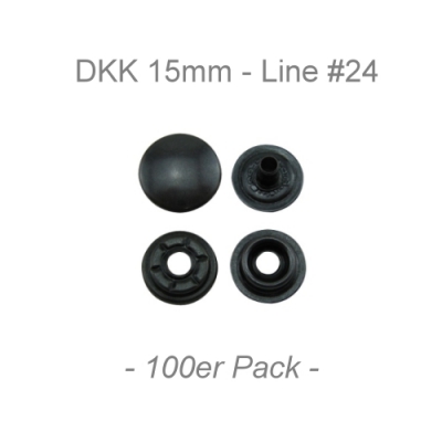 Druckknöpfe 15mm - Line #24 - anthrazit - 100er Pack