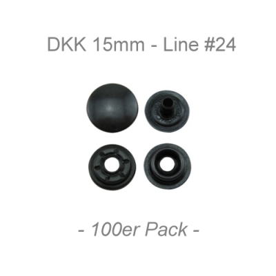 Druckknöpfe 15mm - Line #24 - anthrazit - 100er Pack - ECO