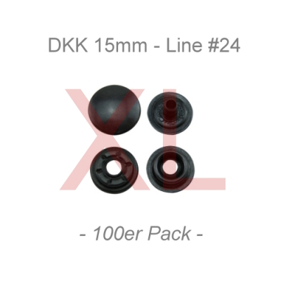 Druckknöpfe 15mm - Line #24 - XL - anthrazit - 100er Pack - ECO