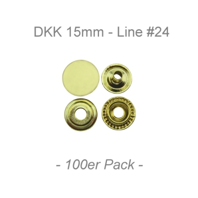 Druckknöpfe 15mm - Line #24 - messing - 100er Pack