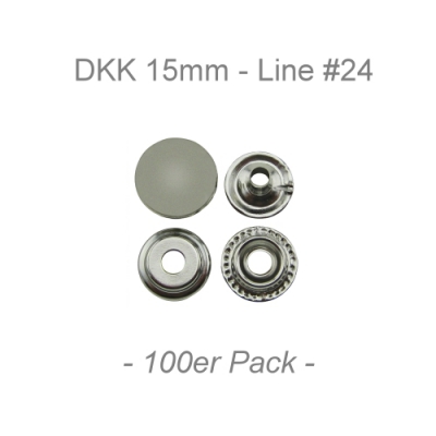 Druckknöpfe 15mm - Line #24 - silber - 100er Pack