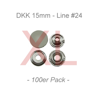 Druckknöpfe 15mm - Line #24 - XL - silber - 100er Pack - ECO