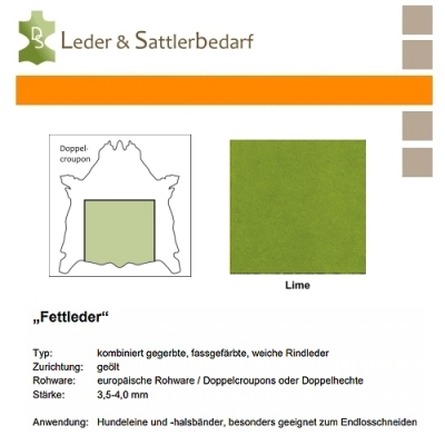 Fettleder Doppelcroupon - lime