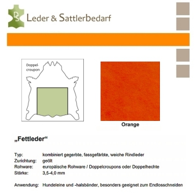 Fettleder Doppelcroupon - orange