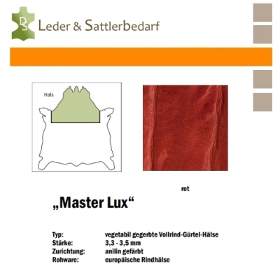 Vollrind-Gürtel-Hals Master Lux - rot