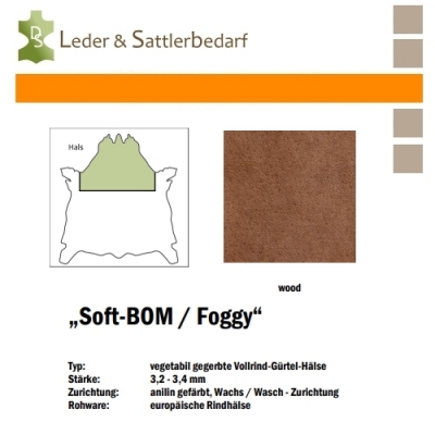 Vollrind-Gürtel-Hals Soft-BOM Foggy - wood