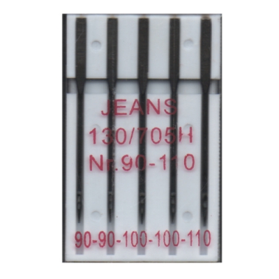 5 Nähmaschinennadeln Jeans, 130R/705H, 90 - 110