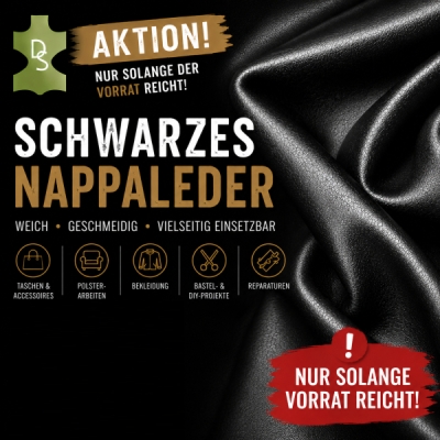 Nappaleder Schwarz - Sonderposten - Preis pro Kilo