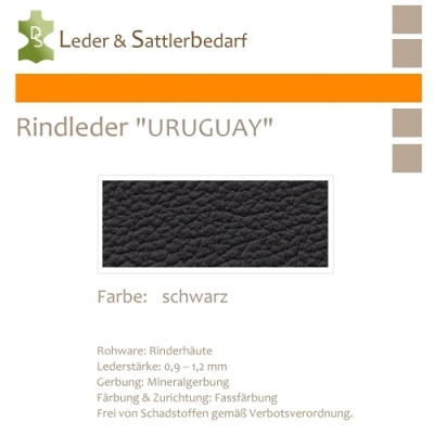 Rind-Möbelleder URUGUAY - schwarz