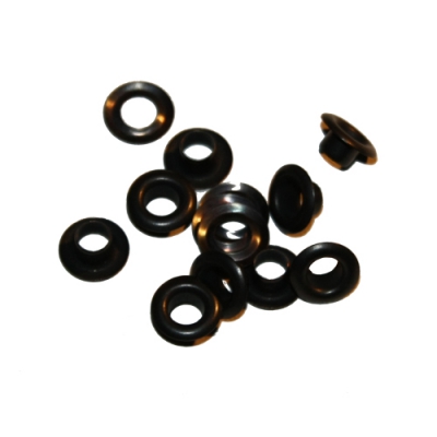 Ösen mit Scheibe - Ø4mm - brüniert (anthrazit) - rostfrei - nickelfrei - 100 Stück