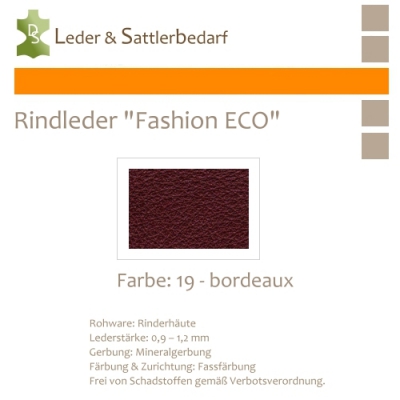 Rindleder Fashion-ECO - 1/4 Haut - 19 bordeaux