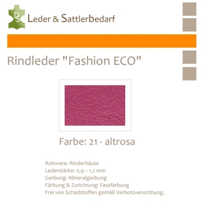 Rindleder Fashion-ECO - 1/4 Haut - 21 altrosa