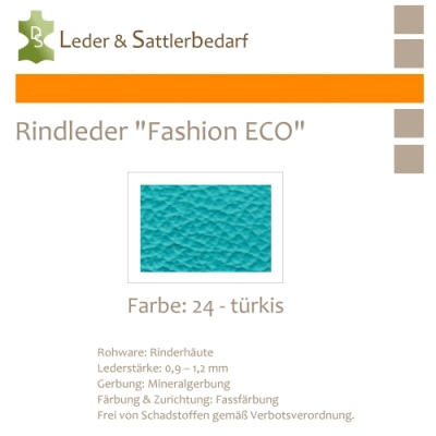 Rindleder Fashion-ECO - 1/4 Haut - 24 türkis