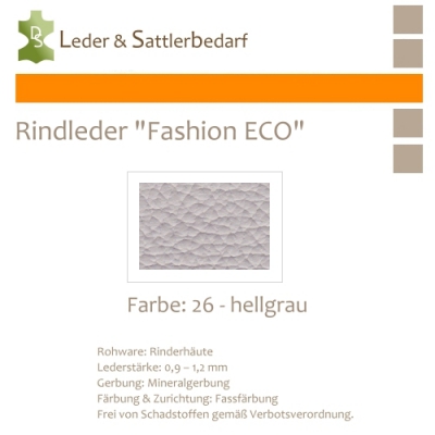 Rindleder Fashion-ECO - 1/4 Haut - 26 hellgrau