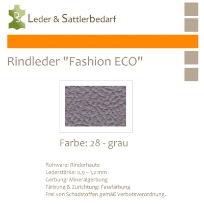 Rindleder Fashion-ECO - 1/2 Haut - 28 grau