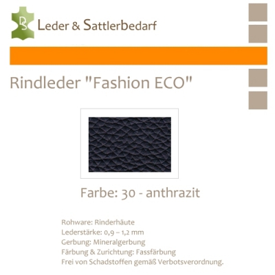 Rindleder Fashion-ECO - 1/4 Haut - 30 anthrazit