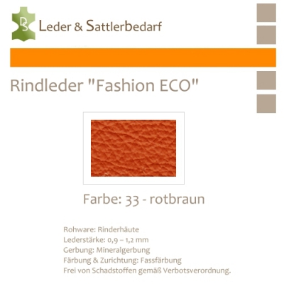 Rindleder Fashion-ECO - 1/4 Haut - 33 rotbraun