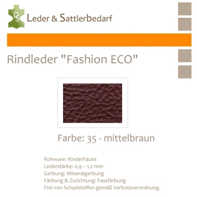 Rindleder Fashion-ECO - 1/4 Haut - 35 mittelbraun