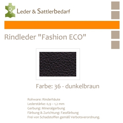 Rindleder Fashion-ECO - 1/4 Haut - 36 dunkelbraun