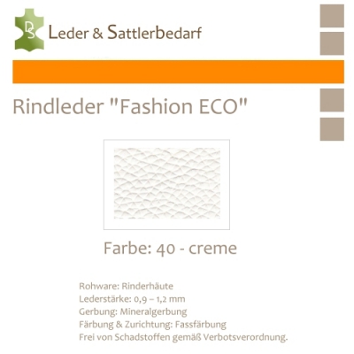 Rindleder Fashion-ECO - 1/4 Haut - 40 creme