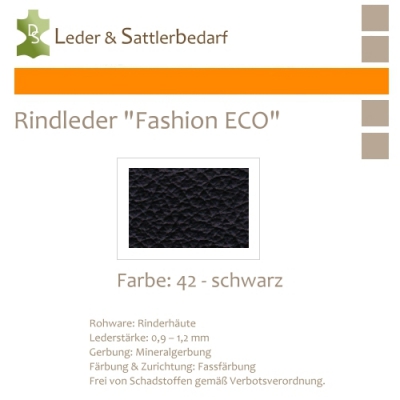 Rindleder Fashion-ECO - 1/2 Haut - 42 schwarz