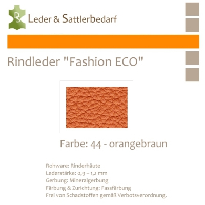 Rindleder Fashion-ECO - 1/4 Haut - 44 orangebraun