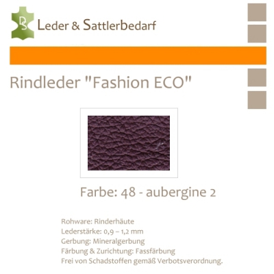 Rindleder Fashion-ECO - 1/4 Haut - 48 aubergine 2