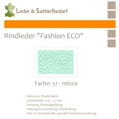 Rindleder Fashion-ECO - 1/4 Haut - 51 minze