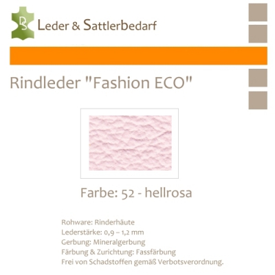 Rindleder Fashion-ECO - 1/2 Haut - 52 hellrosa